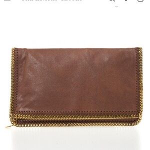 Stella McCartney Tan Clutch with Gold Chain